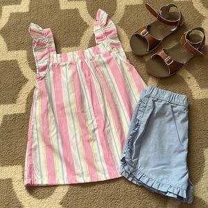 Girls flutter sleeve top & shorts set